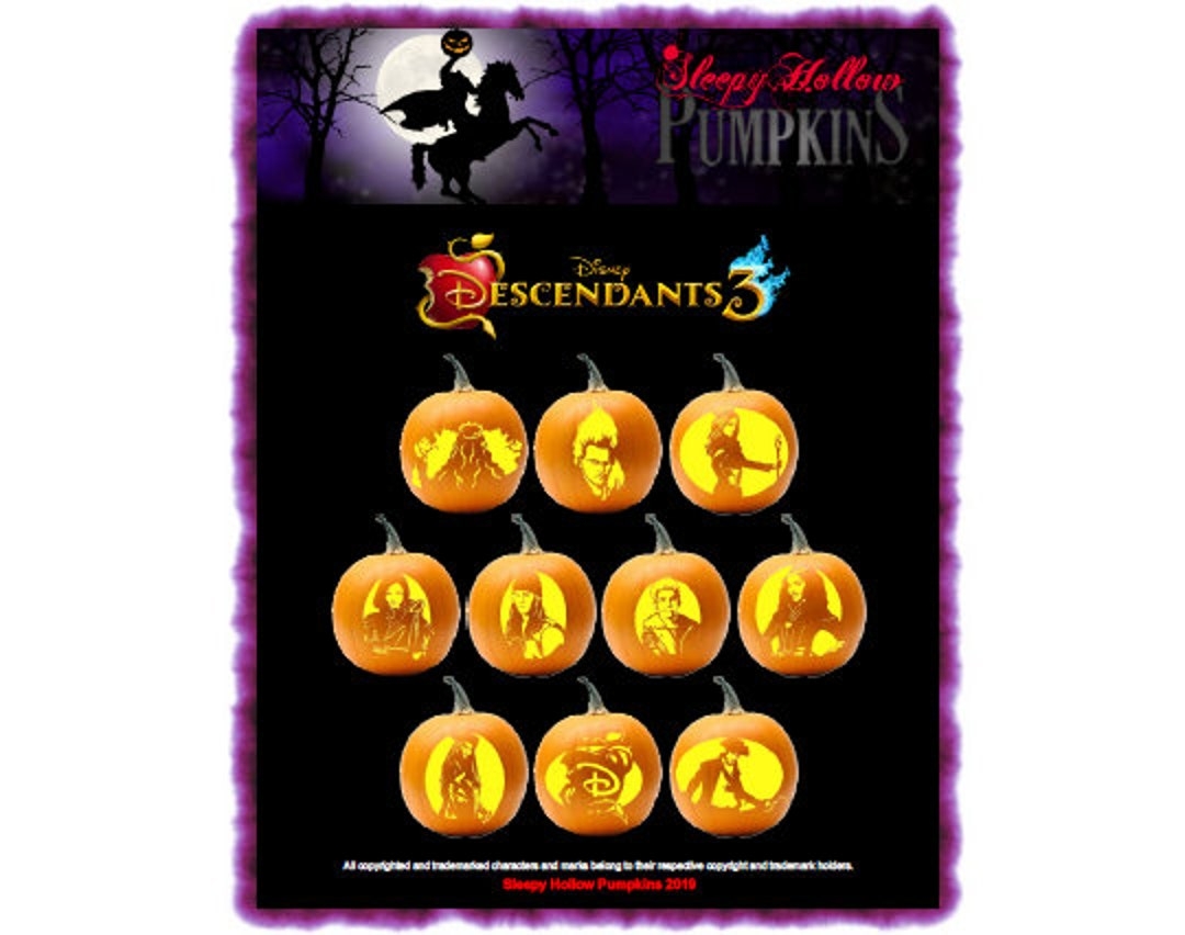 Descendants 3 Pumpkin Carving Patterns Printable PDF Etsy