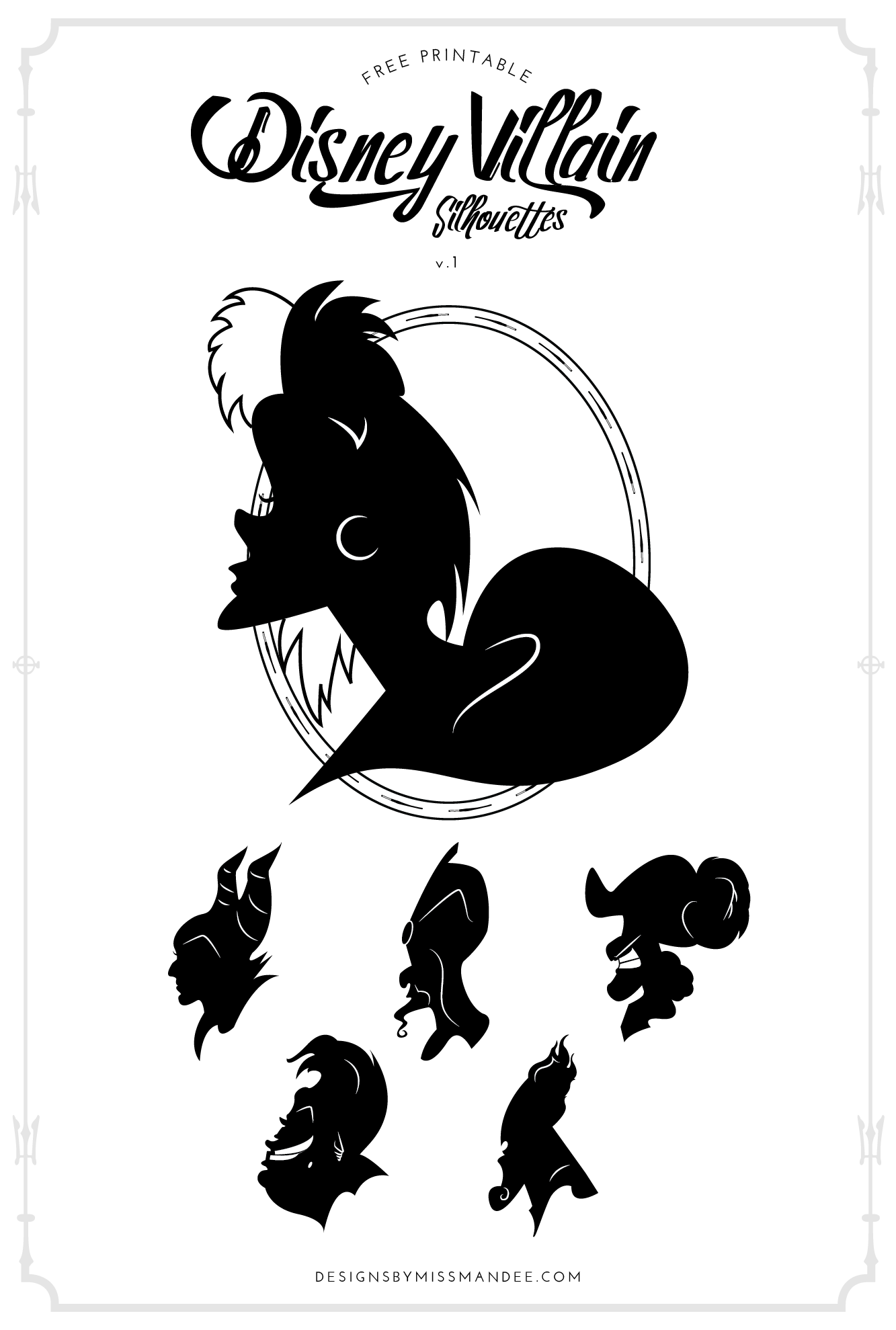 Disney Villain Silhouettes V 1 Designs By Miss Mandee