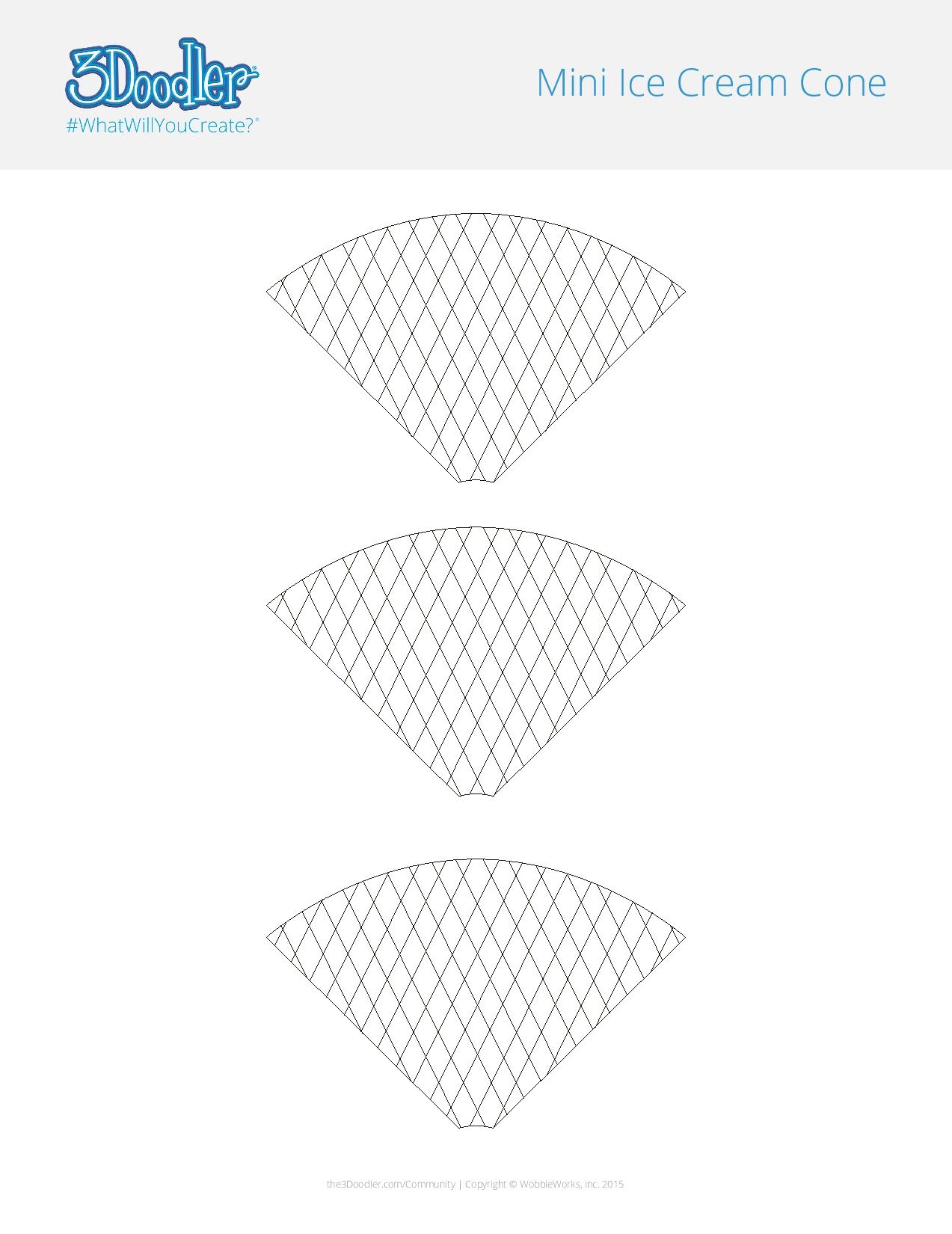 DIY Ice Cream Cones 3D Pen Stencil 3Doodler