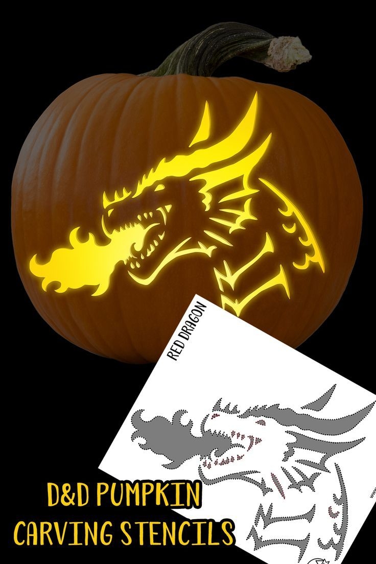 Dnd Pumpkin Carving Stencils Printable PDF Halloween Pumpkin Carving Party Digital Download Template Dungeons And Dragons Party Decor Etsy