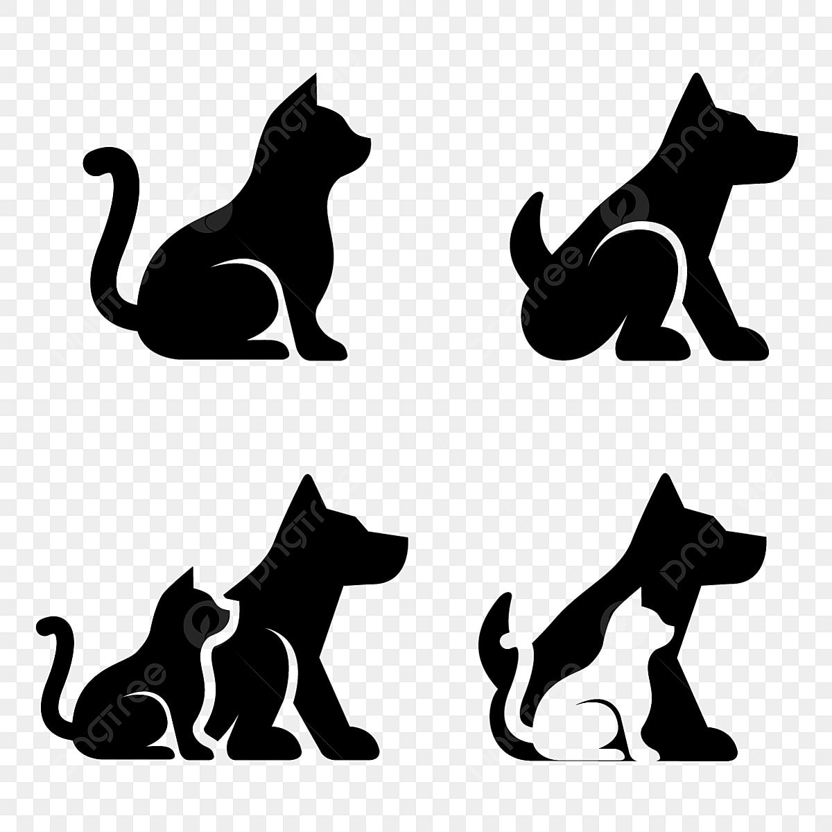 Dog Cat Silhouette PNG And Vector Images Free Download Pngtree