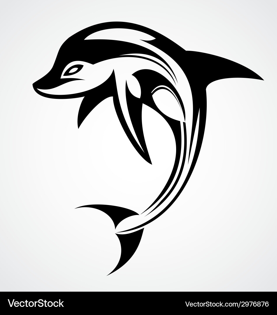 Dolphin Tattoo Design Royalty Free Vector Image