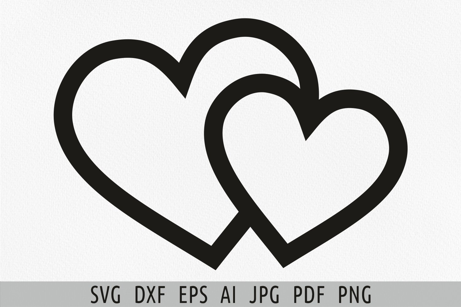 Two Wedding Hearts Free Printable Stencil