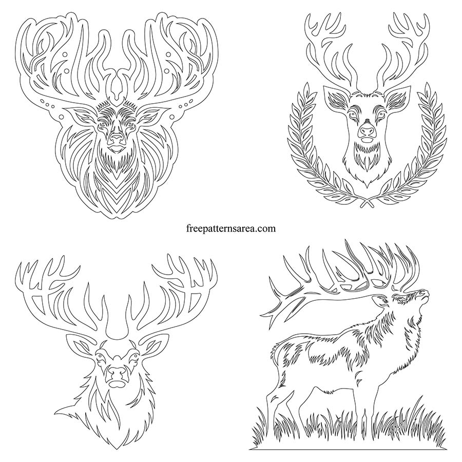 Download Printable Deer Outline Templates PDF FreePatternsArea