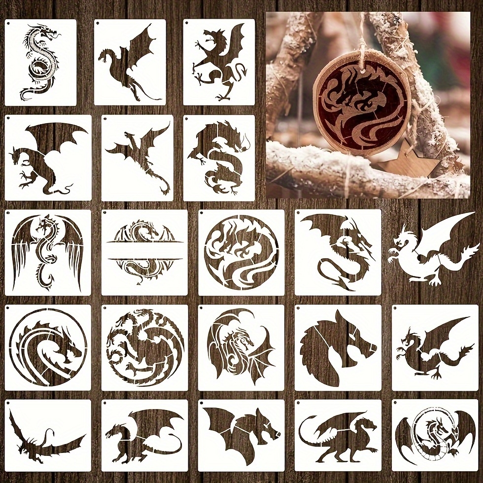 Free Printable Air Brush Dragon Stenciles