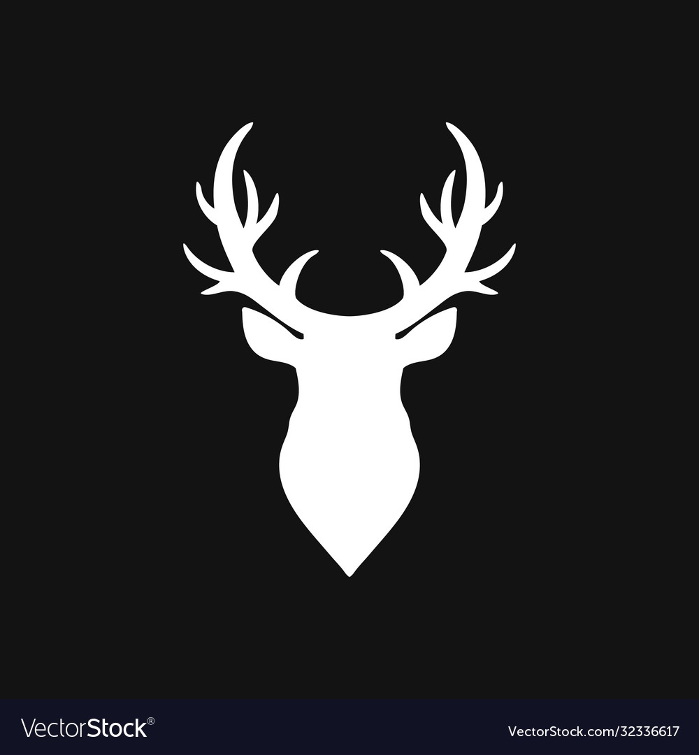 Elk Head Icon Antler Template Royalty Free Vector Image