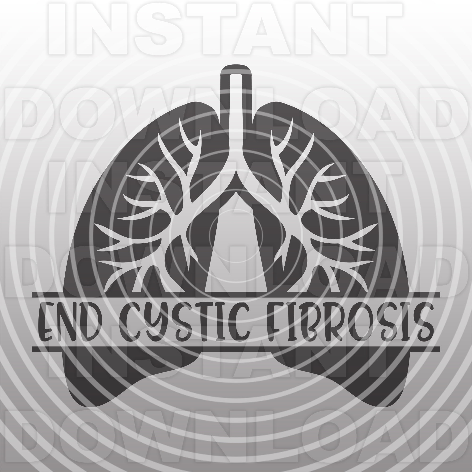 End Cystic Fibrosis With Anatomical Lungs SVG File cf Awareness SVG vector Art Commercial personal Use Cricut silhouette Cameo vinyl Decal Etsy
