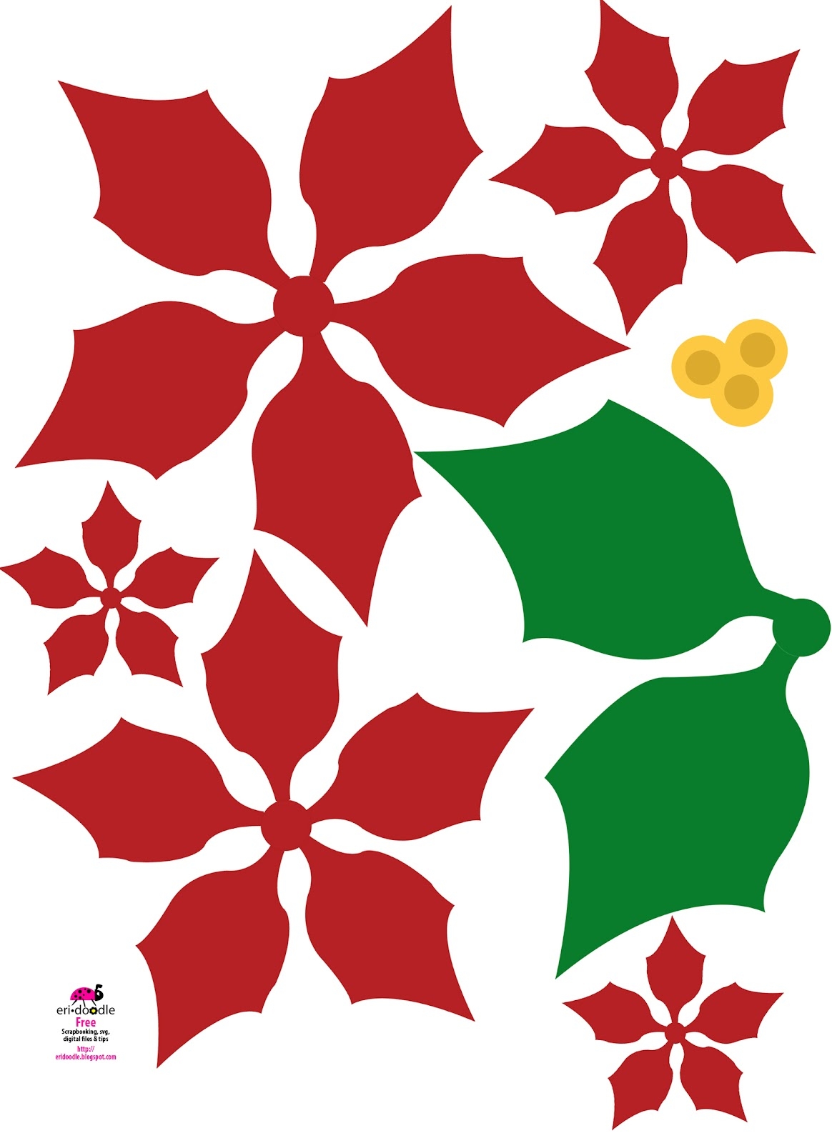 Free Poinsettia Stencil Printable