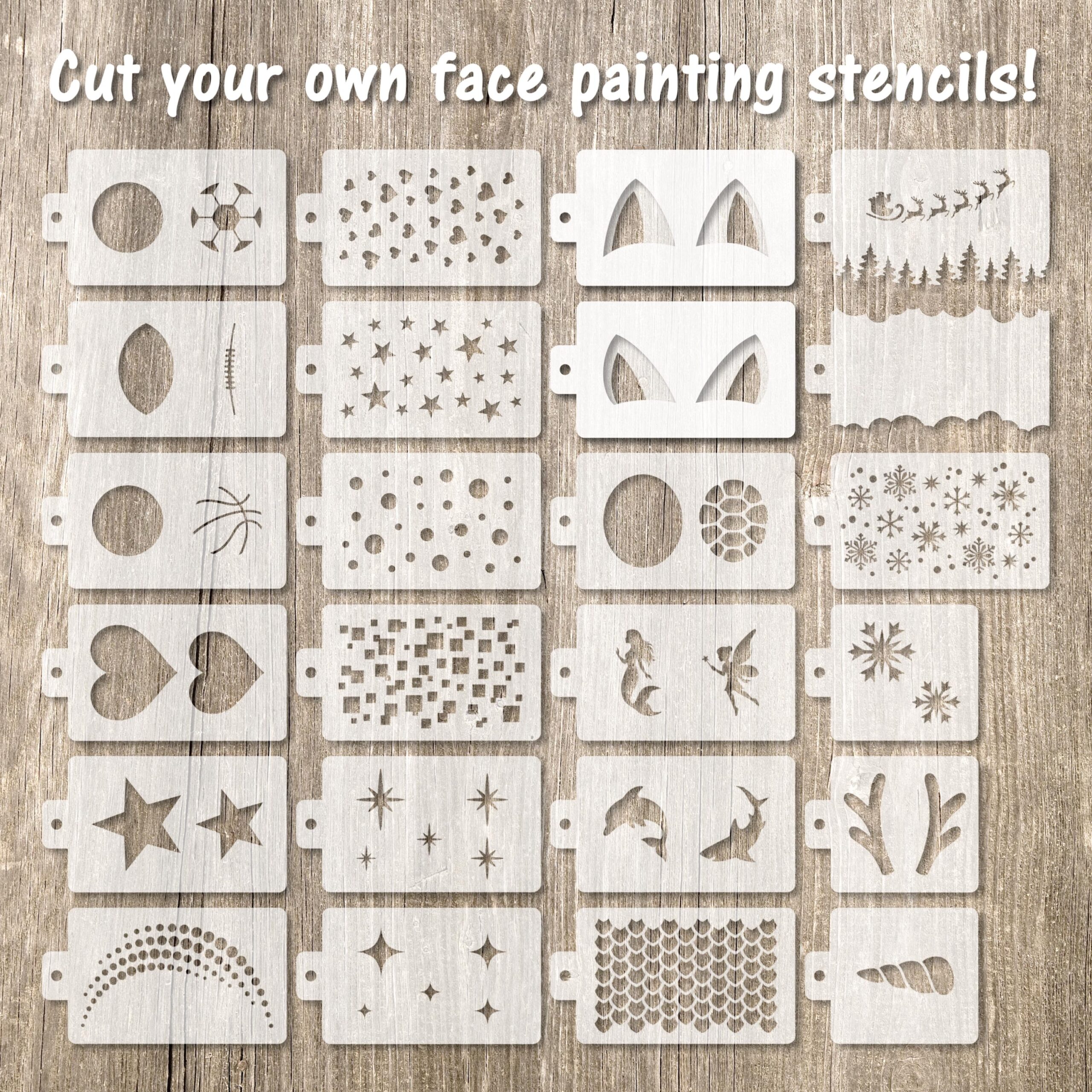 Free Printable Primitive Stencils Scale Face