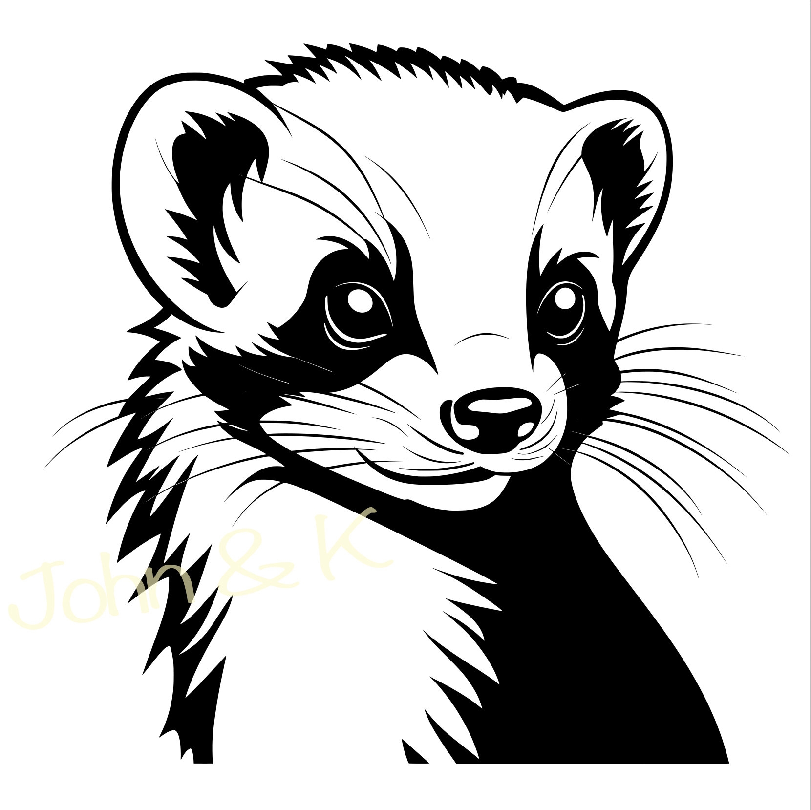 Ferret Stencil Etsy