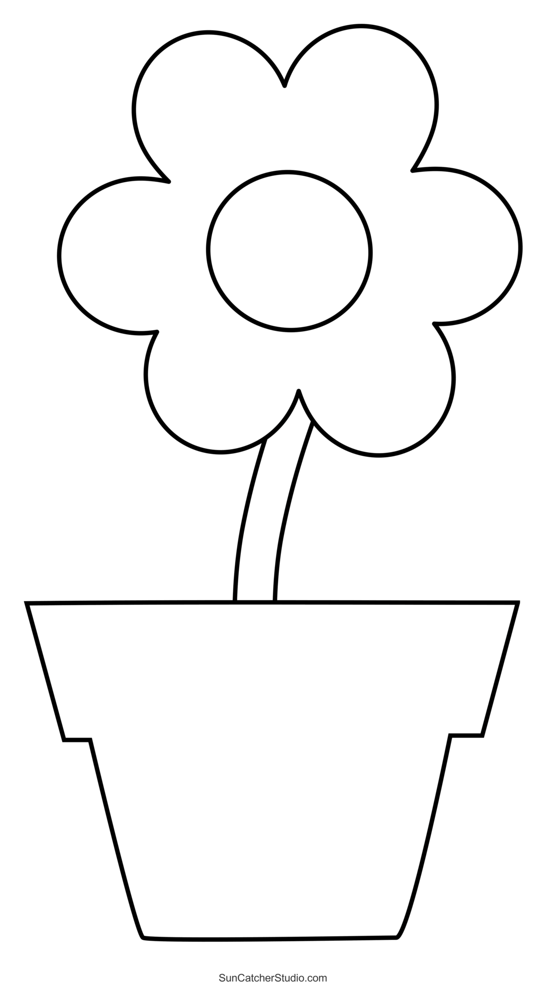 Free Printable Flower Pot Stencil
