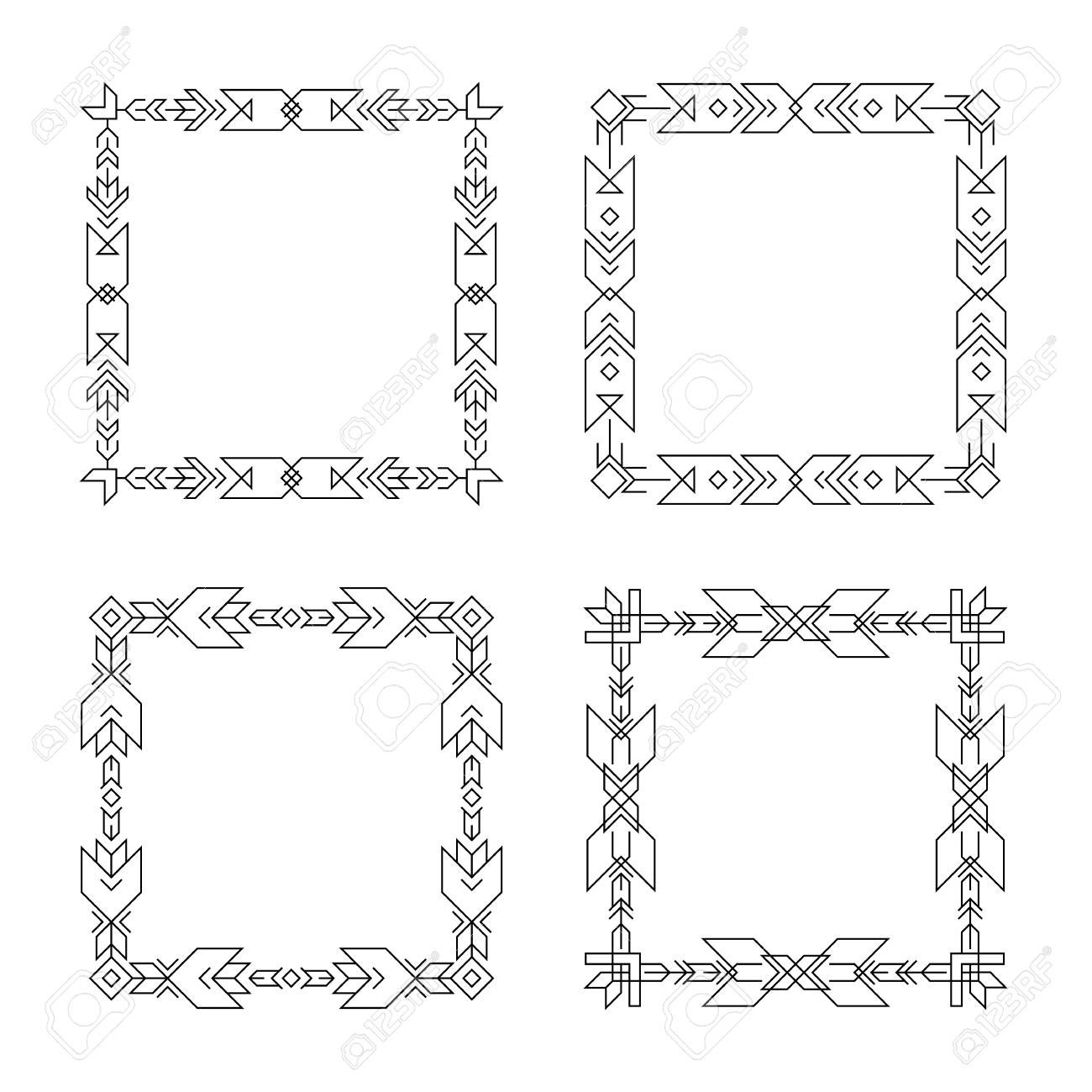 Frame Outline Collection Including Geometric Lines And Shapes Decorative Elements For Web And Print Design Template Royalty Free SVG Cliparts Vectors And Stock Illustration Image 54497029 