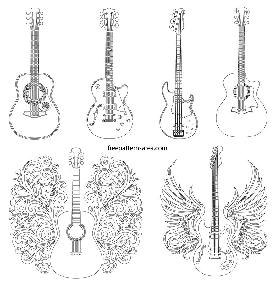 Free Guitar Stencils Printable