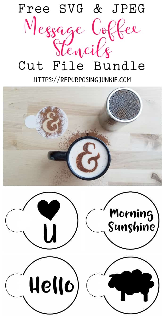 Free Coffee Monogram Messages Stencil Cut Files Repurposing Junkie