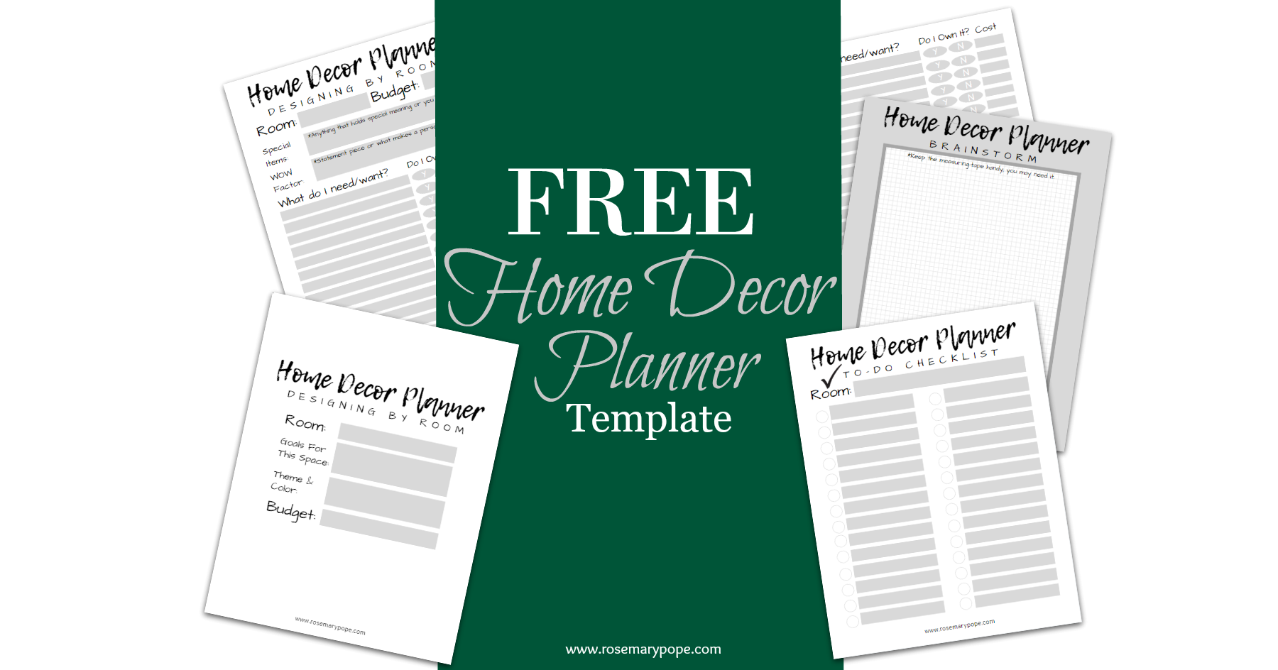 FREE Home Decor Planner Template Rosemary Pope