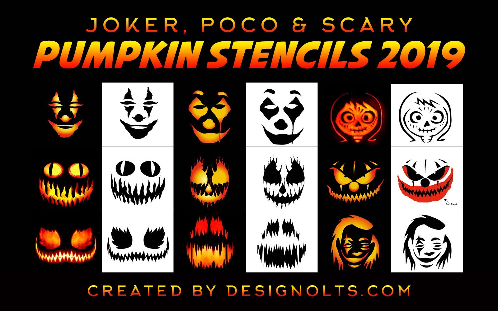 Free Printable Joker Pumpkin Stencil