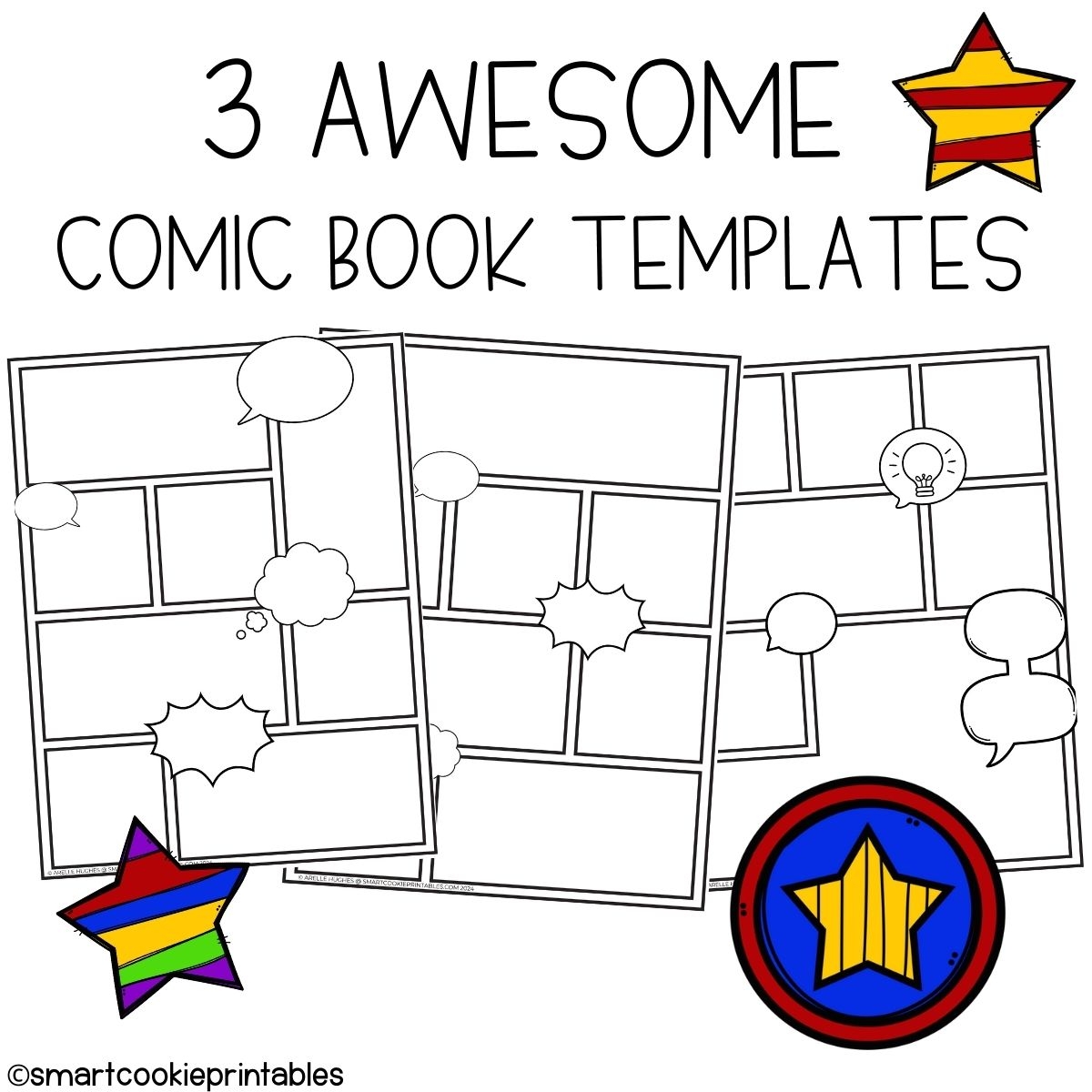 Free Kids Comic Book Templates Printables Smart Cookie Printables