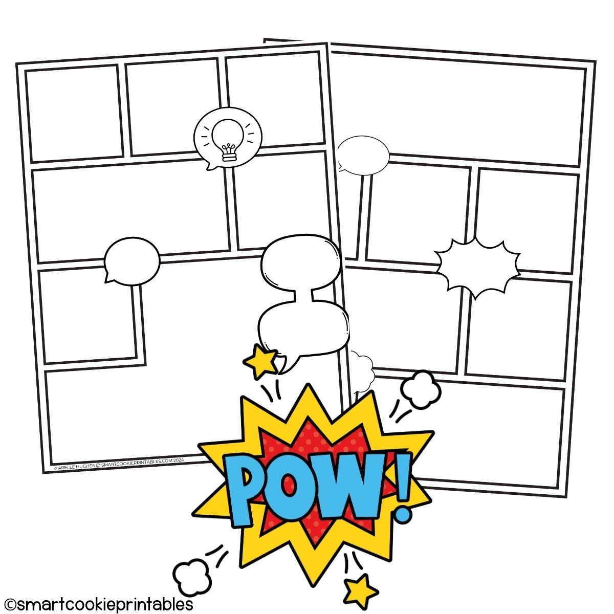Free Kids Comic Book Templates Printables Smart Cookie Printables