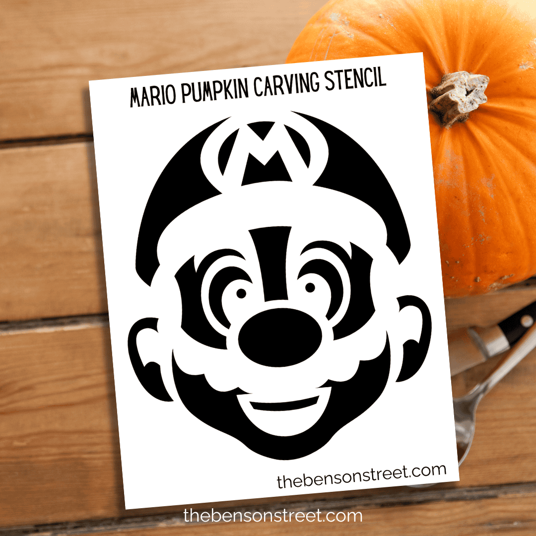Free Mario Pumpkin Stencil Printable For Pumpkin Carving The Benson Street