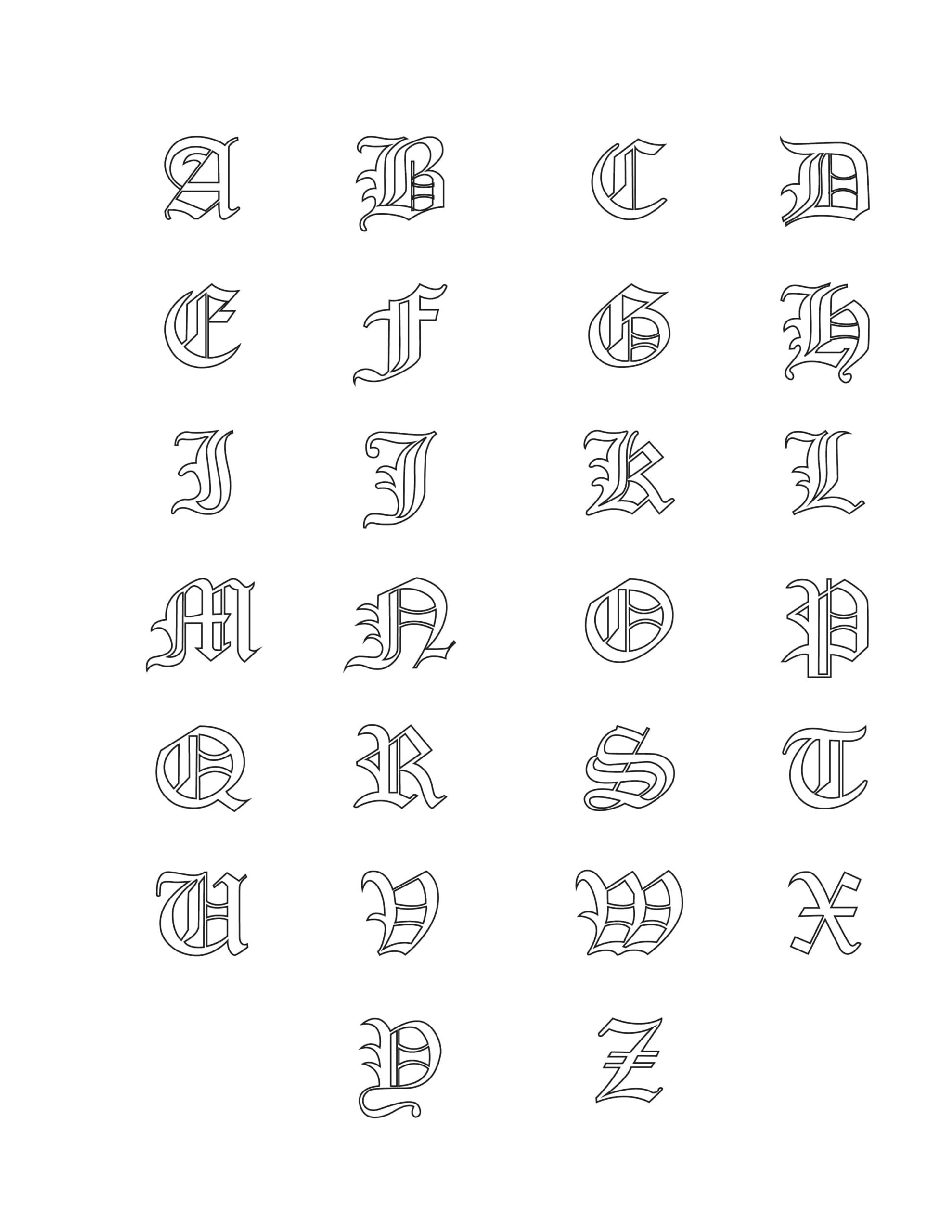 Free Printable Gothic Number Stencils