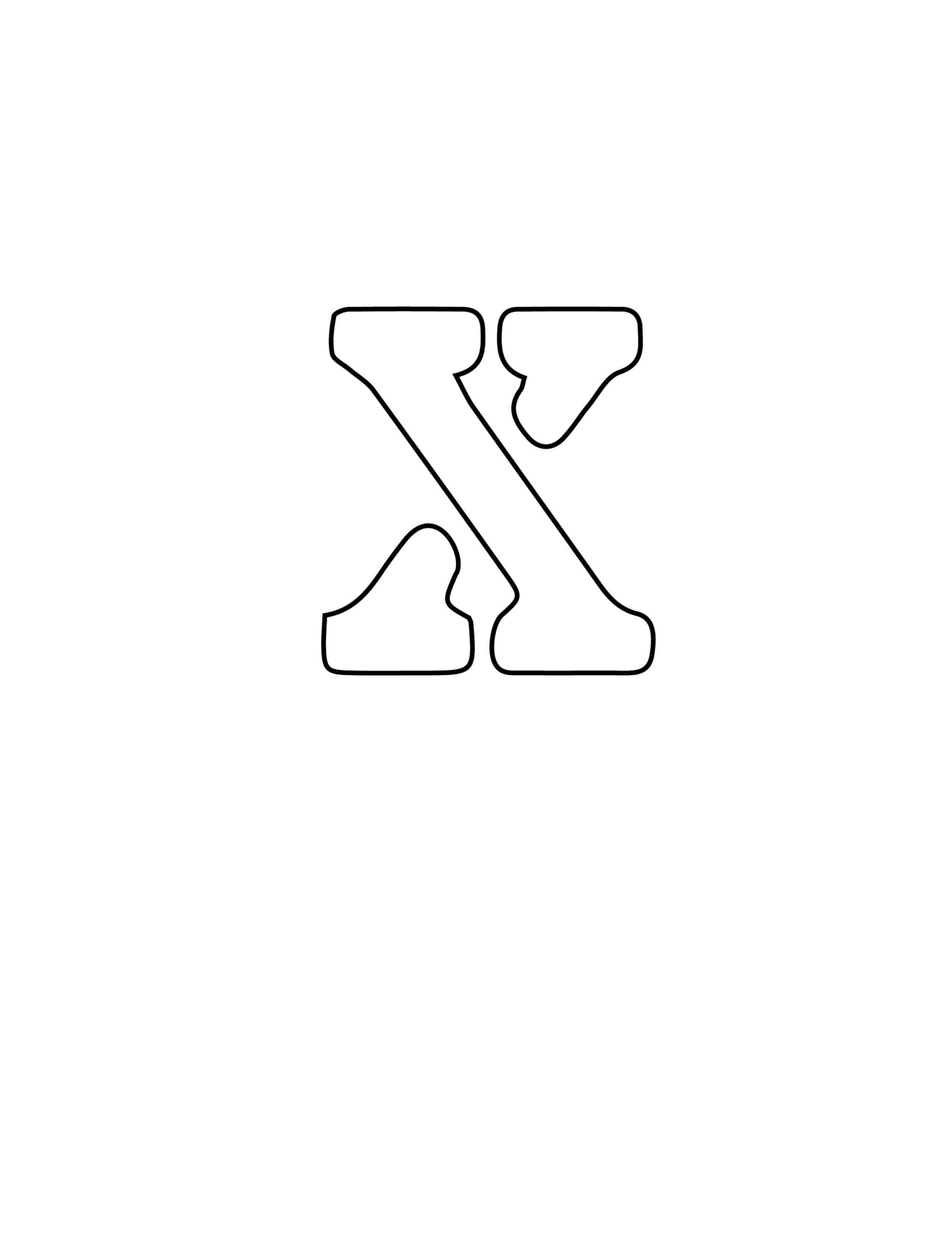 Free Printable Alphabet Stencils Lowercase X