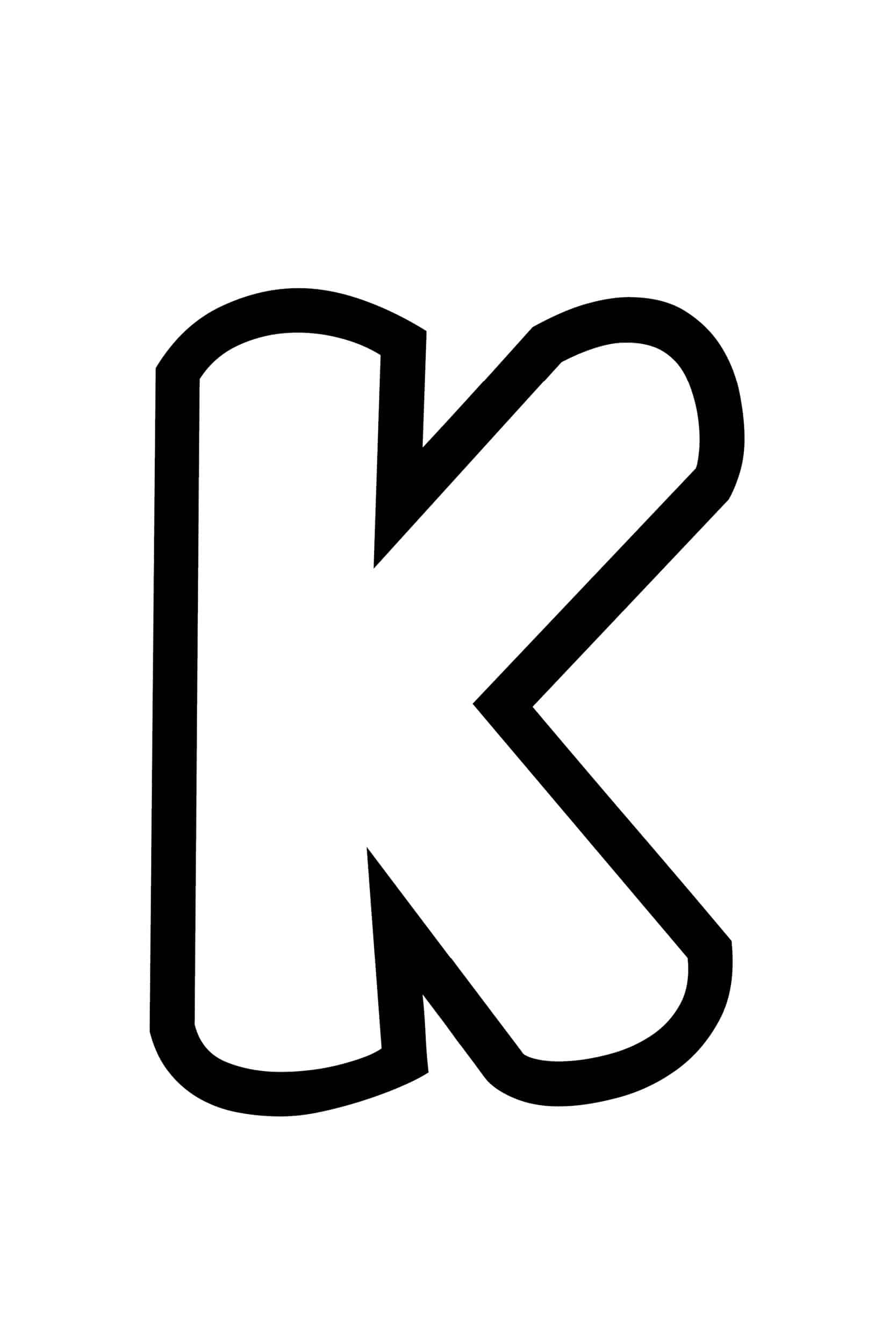 Free Printable Bubble Letter Stencils Bubble Letter K