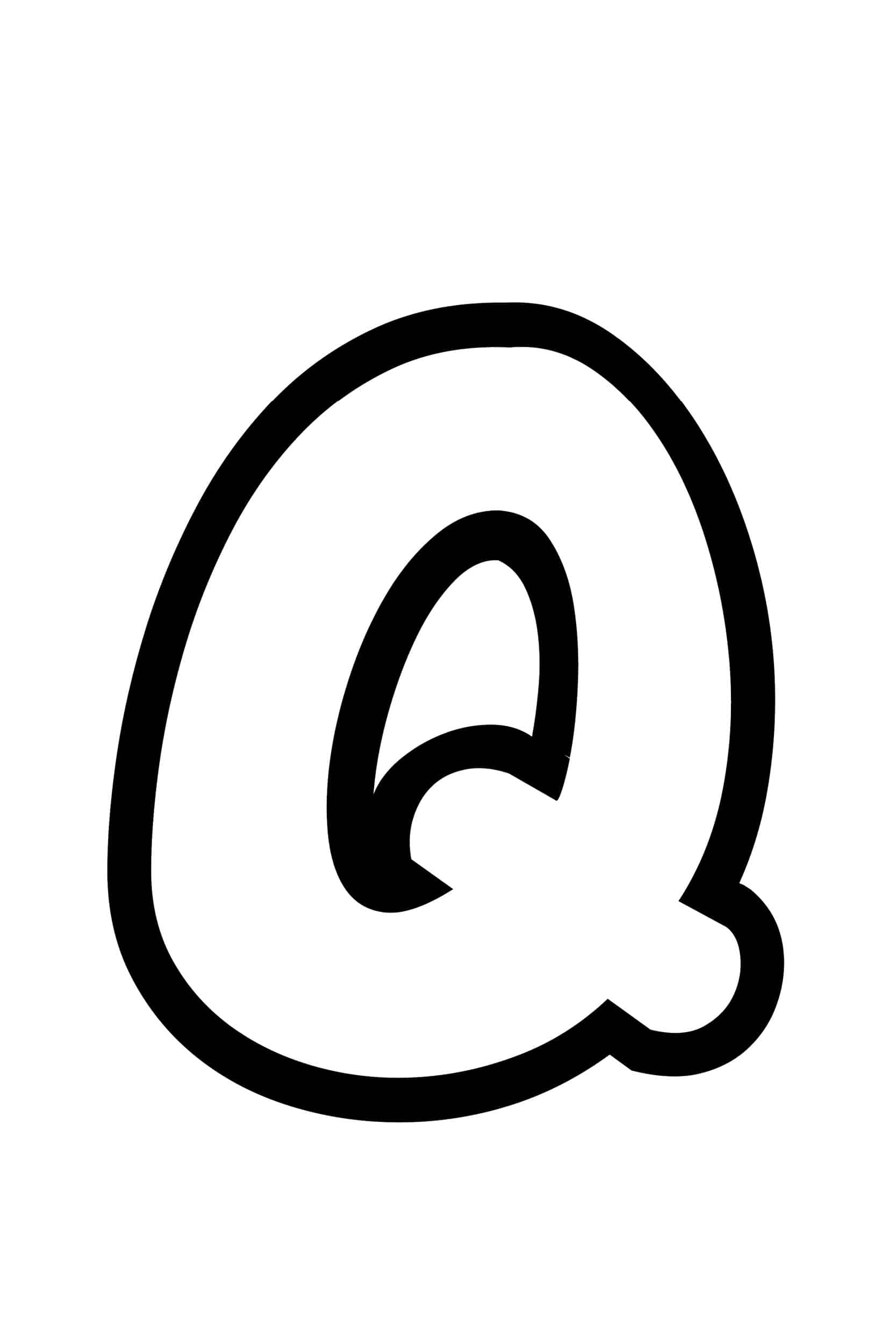 Free Printable Bubble Letter Stencils Bubble Letter Q