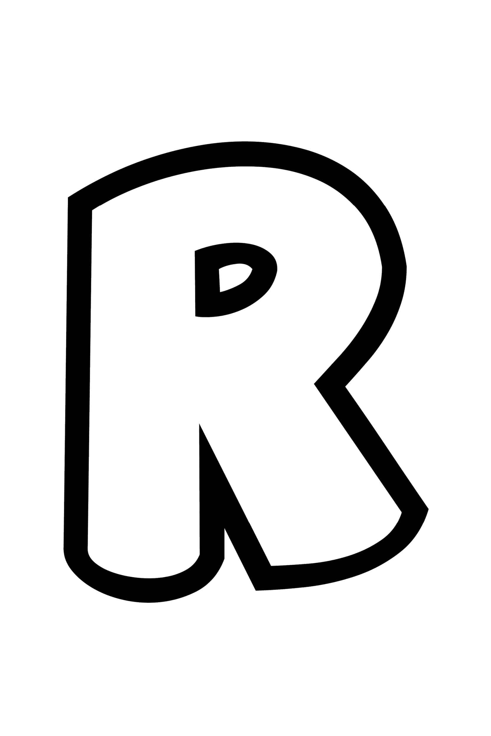 Free Printable Bubble Letter Stencils Bubble Letter R