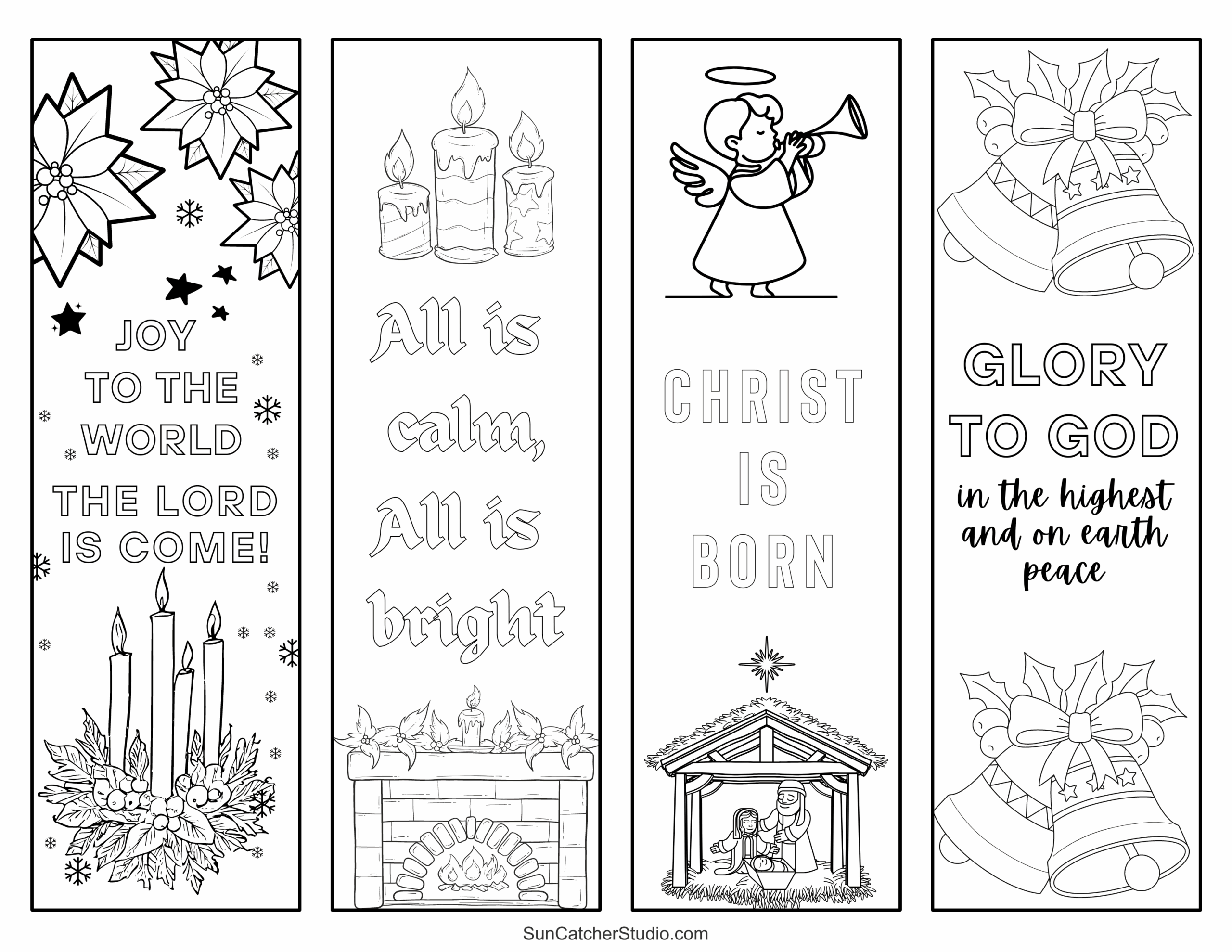 Free Printable Christmas Bookmarks To Print To Color Free Printables Monograms Design Tools Patterns DIY Projects