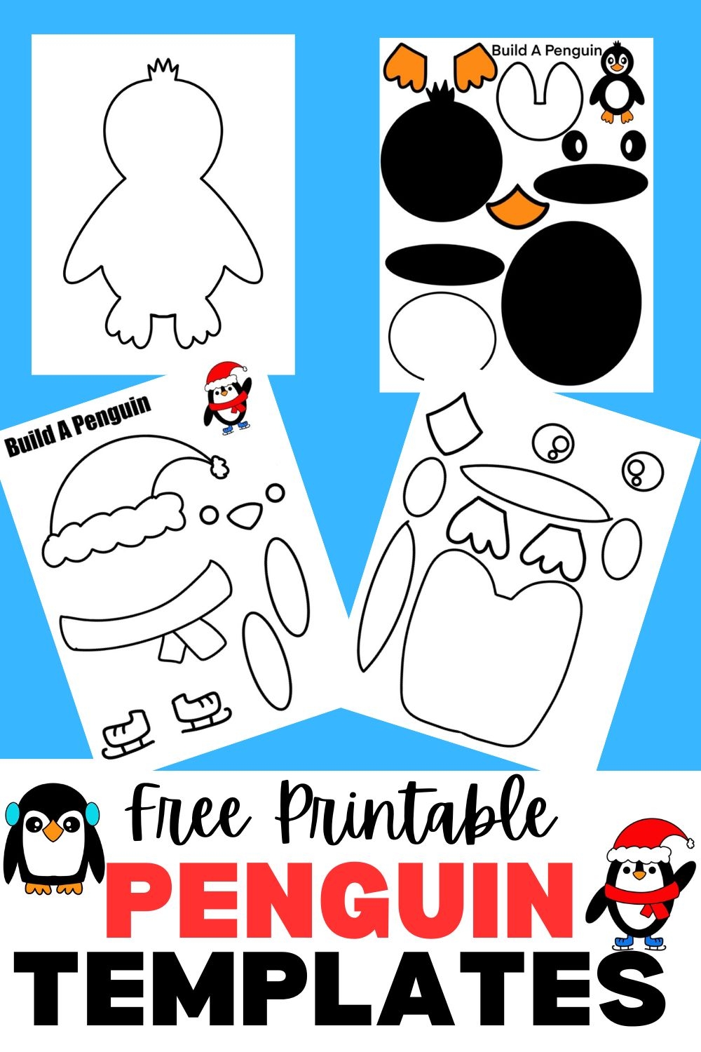 Free Printable Penquin Face Stencils