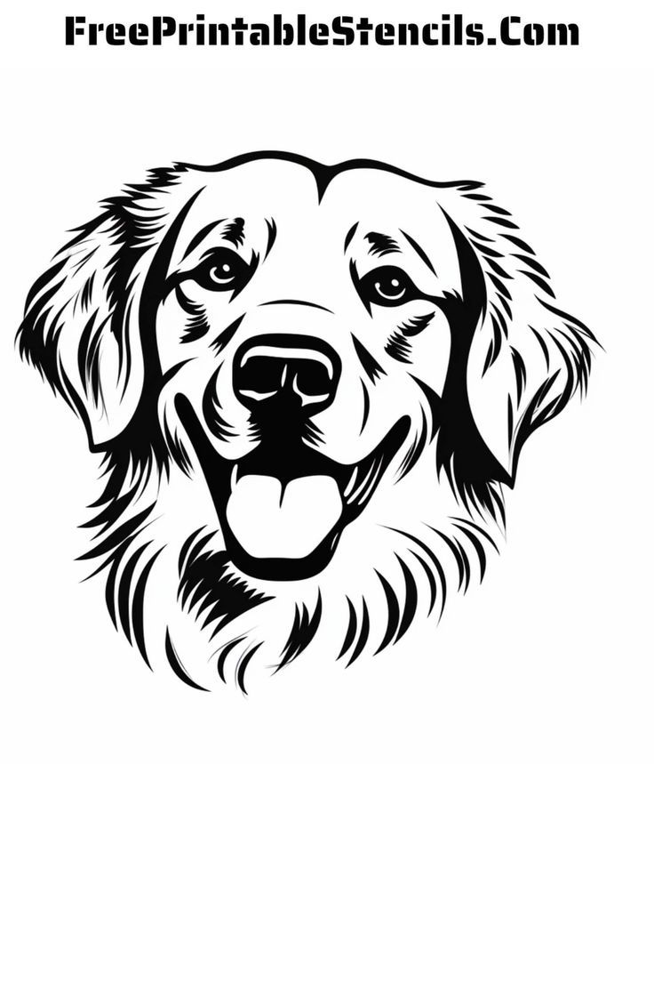Free Printable Golden Retriever Dog Stencils