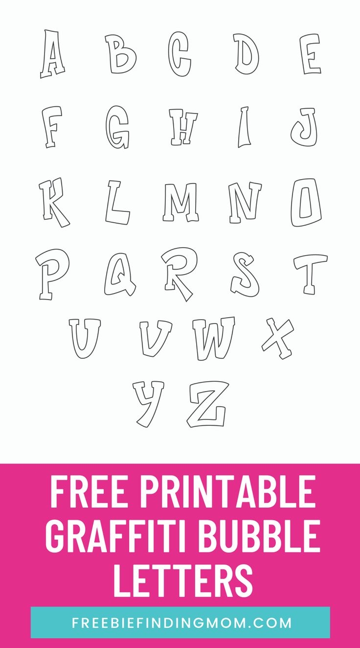 Free Printable Graffiti Bubble Letters Alphabet