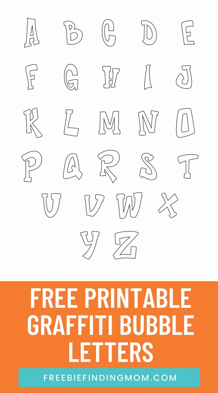 Free Printable Graffiti Bubble Letters Alphabet