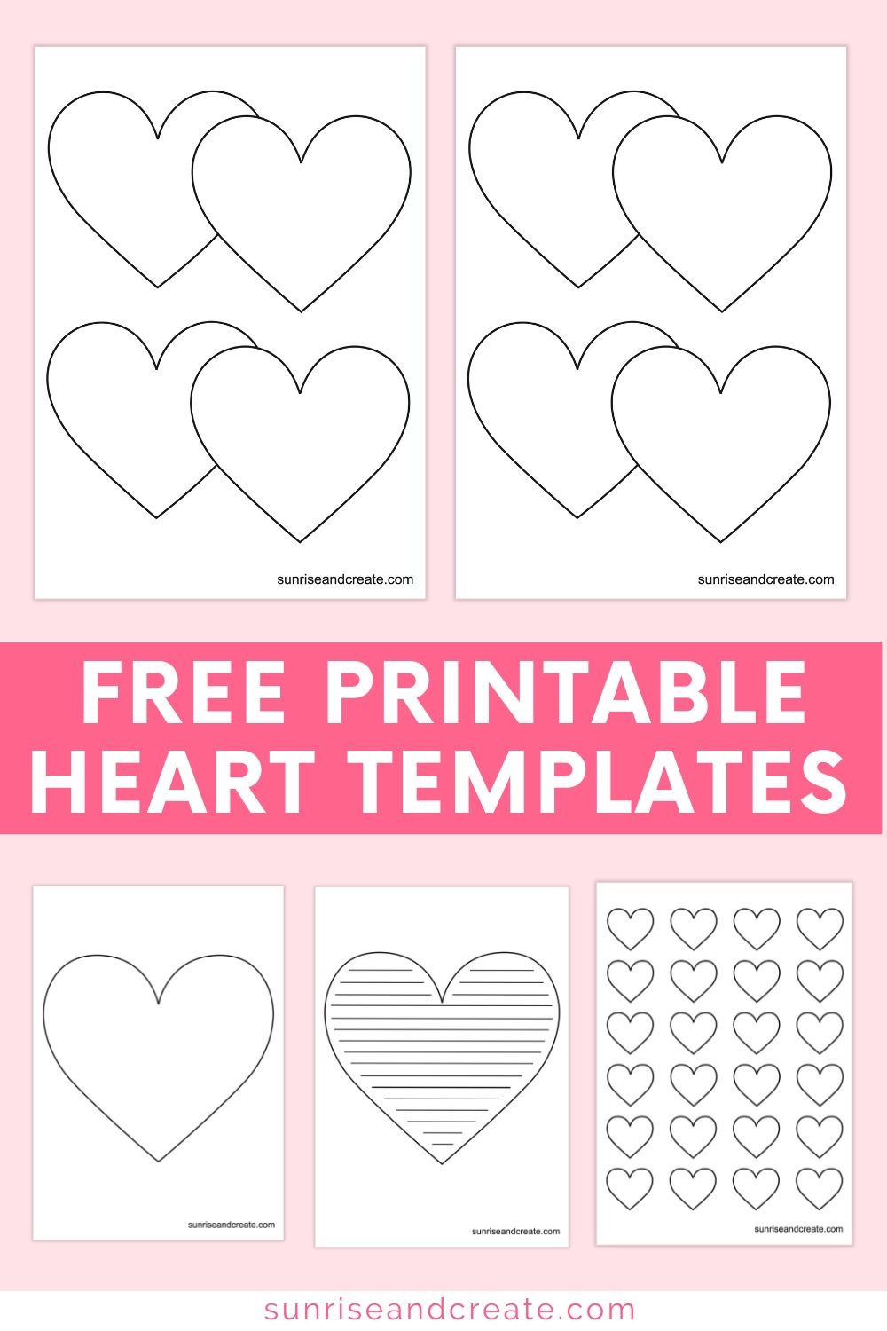 Free Printable Heart Templates Different Sizes Colored Hearts 