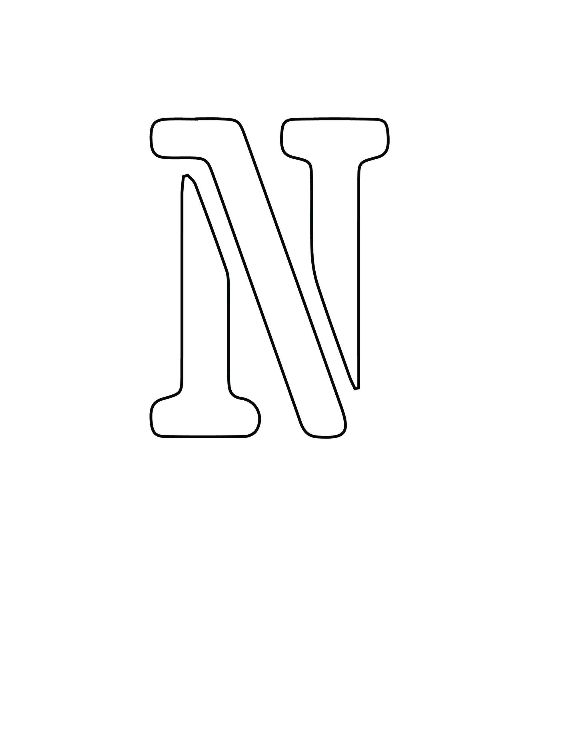 Free Printable Letter Stencils Letter N Stencil