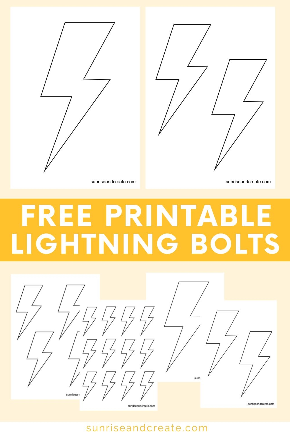 Free Printable Lighting Bolt Templates