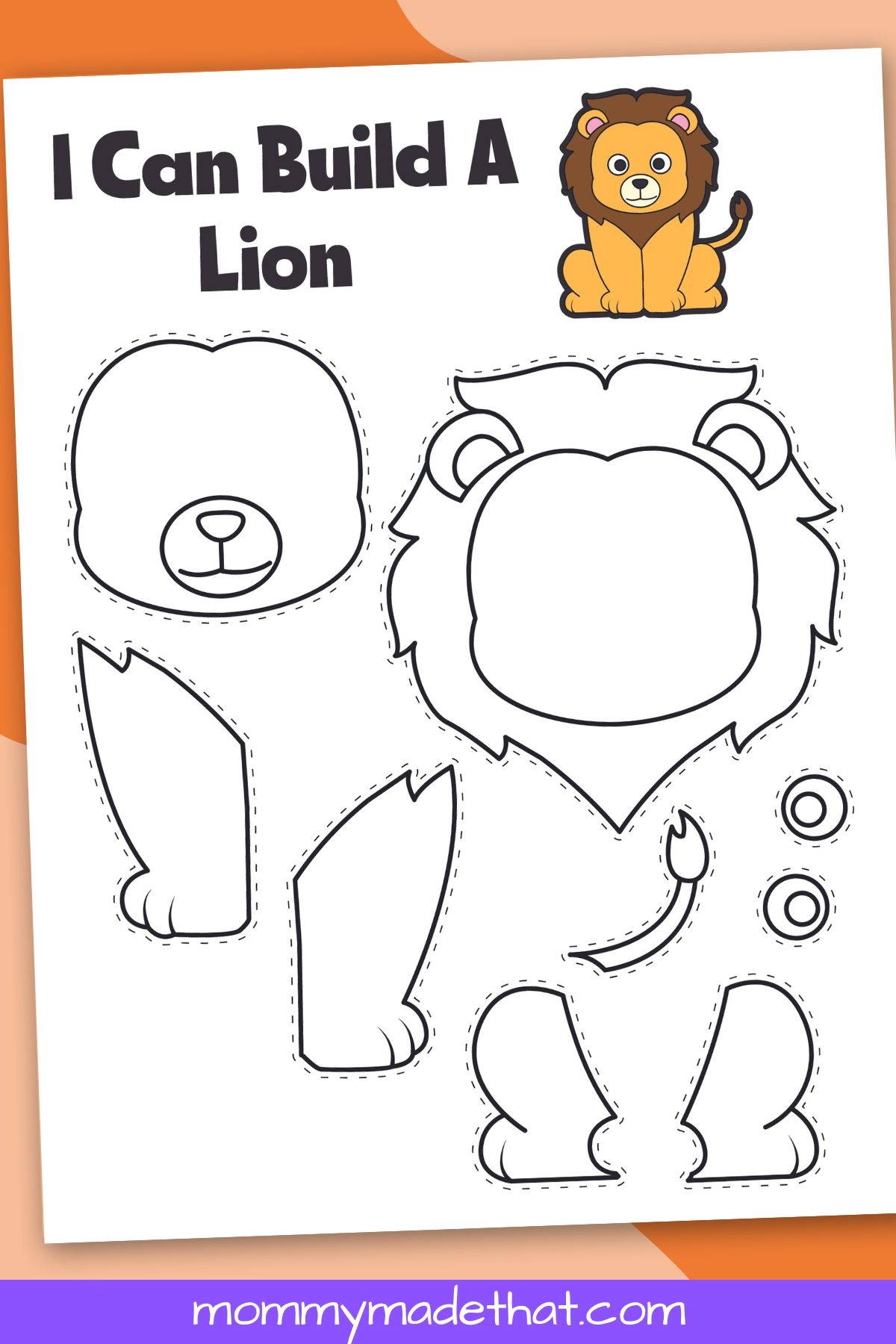 Free Printable Young Lion Stencil