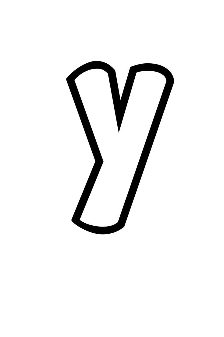 Free Printable Lowercase Y Bubble Letter Stencil