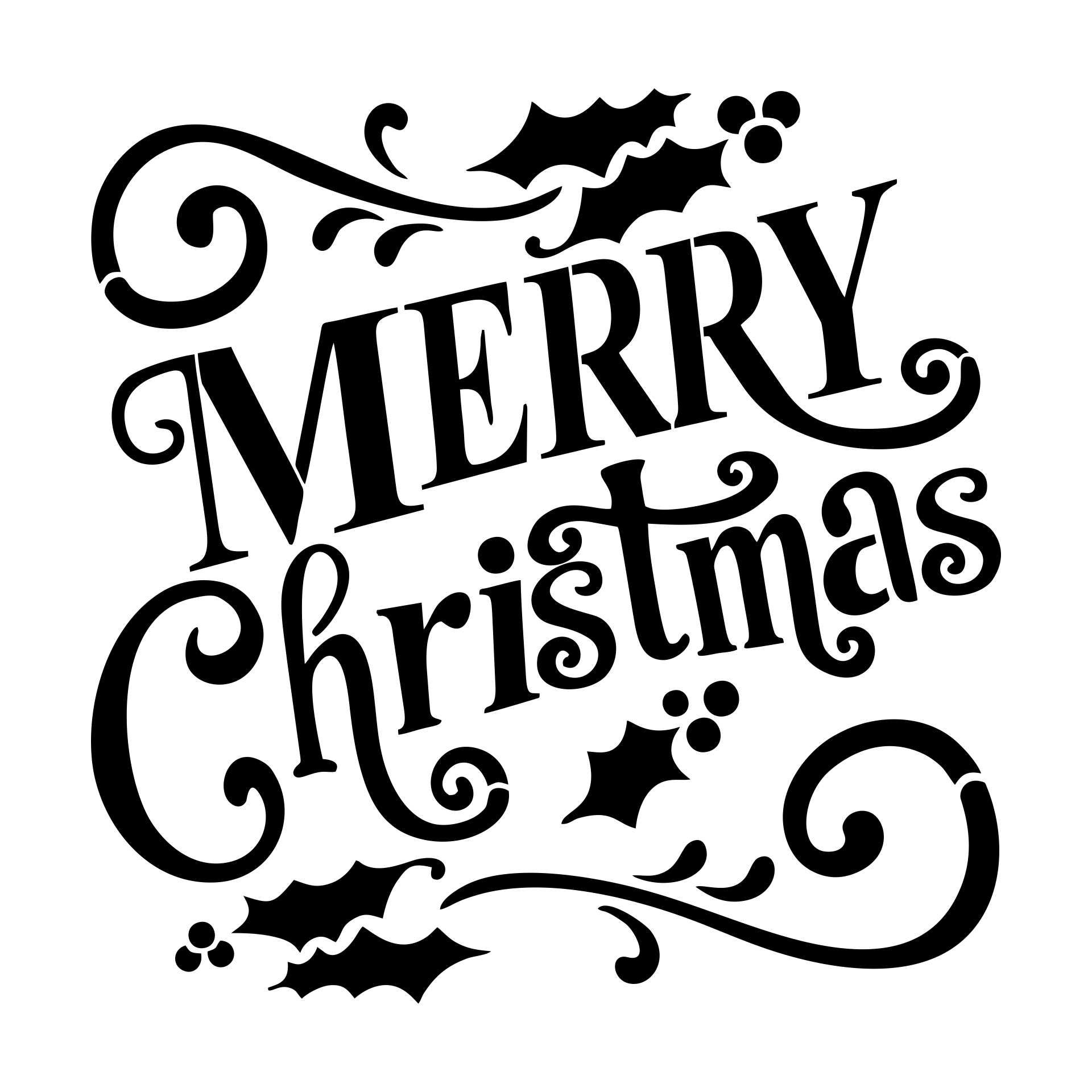 Merry Christmas Font Stencil Free Printable
