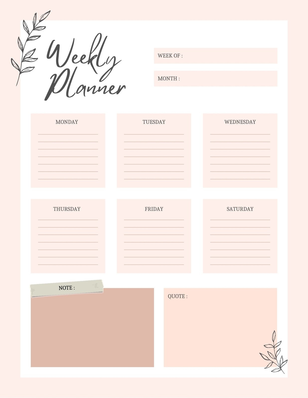 Free Printable Planner Templates To Customize Canva