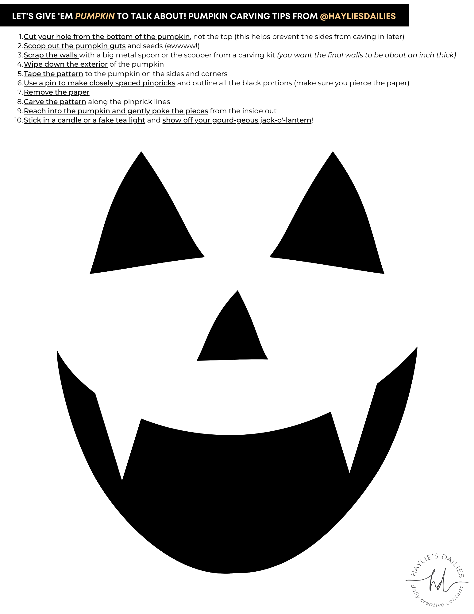 Pumpkin Face Stencils Free Printable
