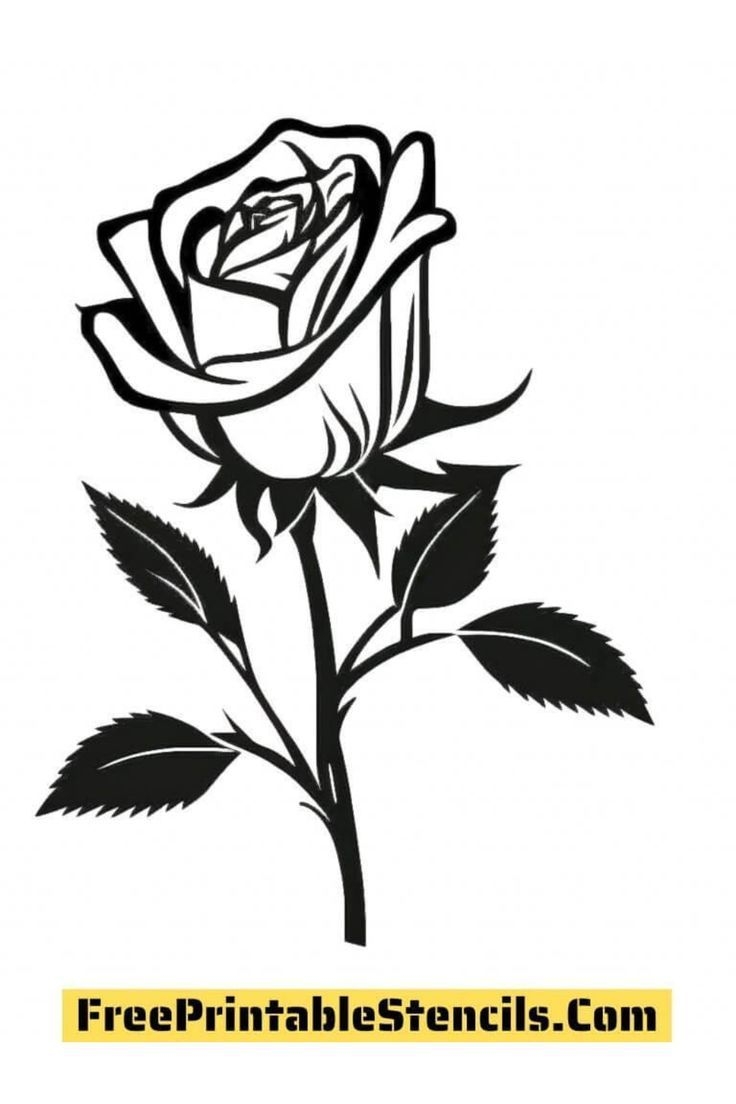 Free Printable Rose Stencil