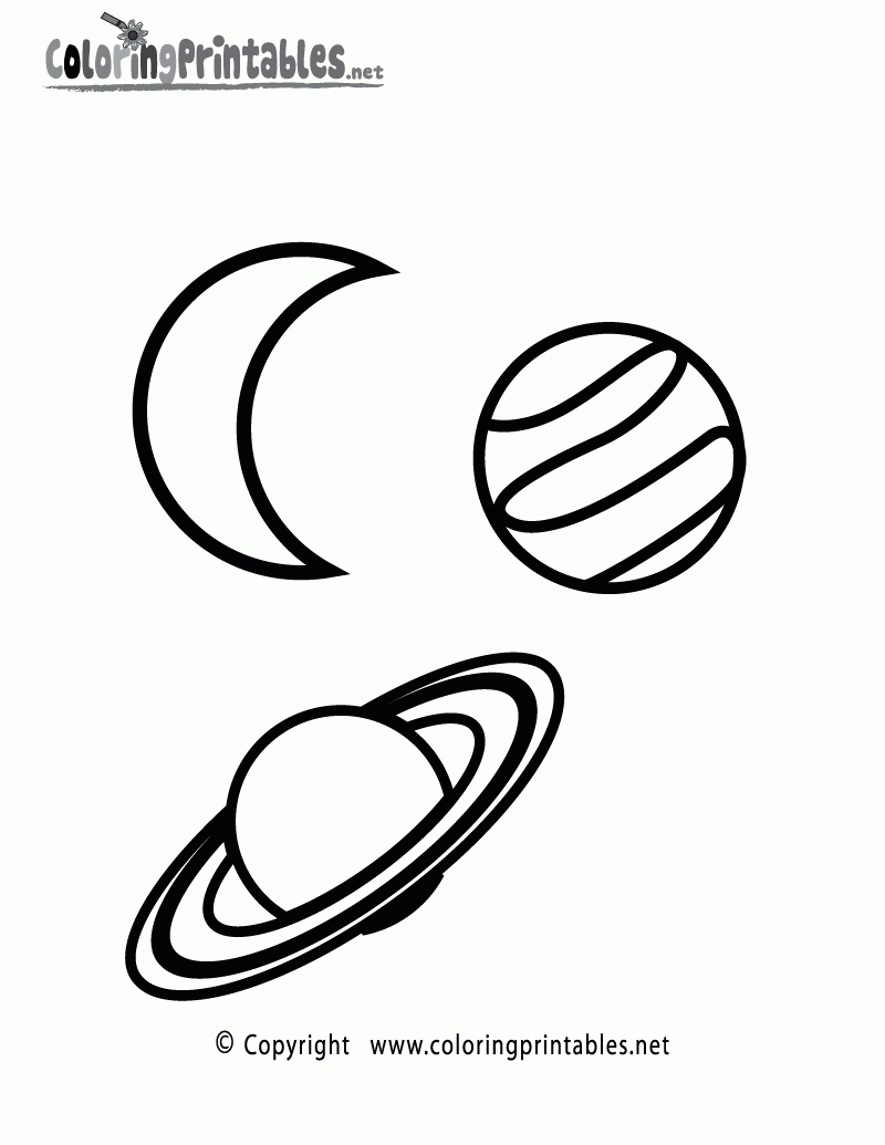 Free Printable Space Planets Coloring Page