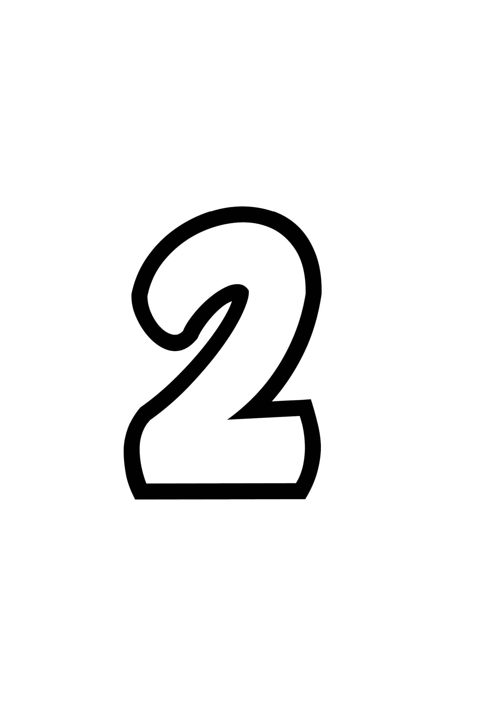 Free Printable Tracing Numbers Bubble Number 2