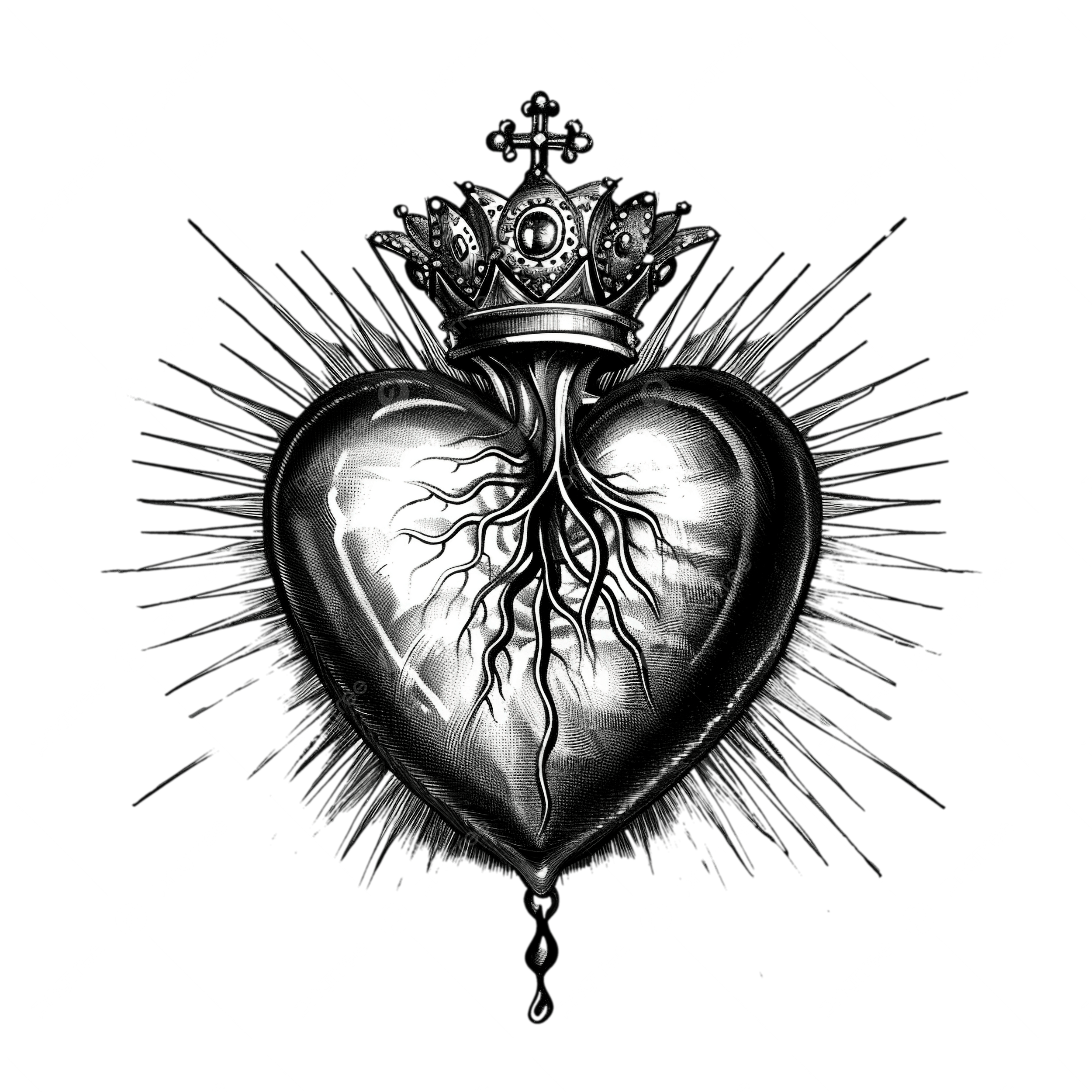 Free Sacred Heart Tattoo Sacred Heart Jesus Heart PNG Transparent Image And Clipart For Free Download
