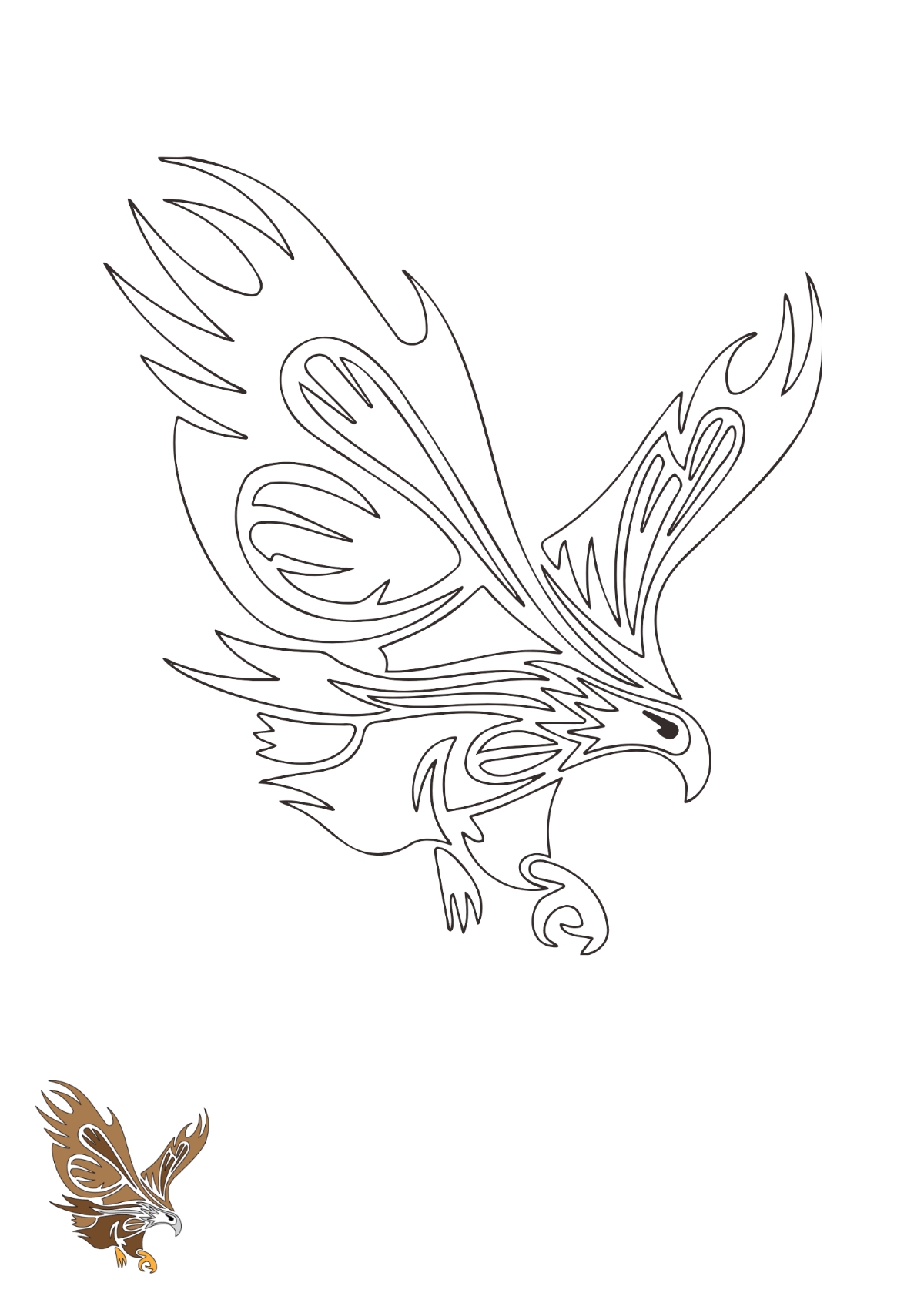 Free Tribal Eagle Coloring Page Template To Edit Online