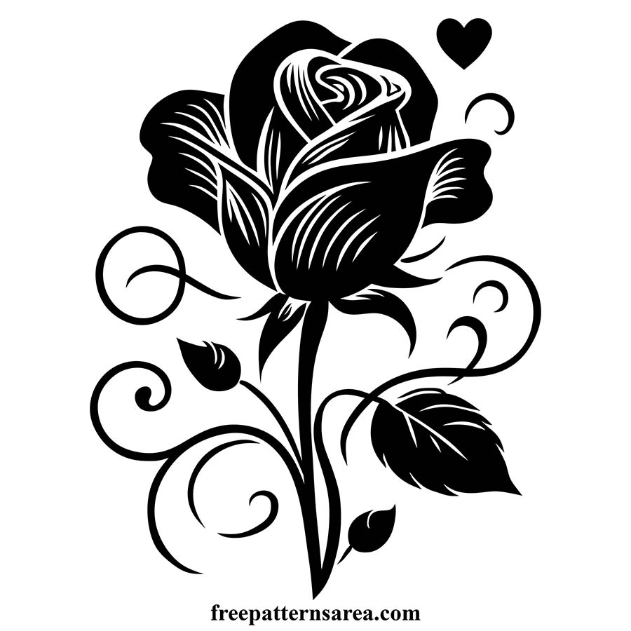 Scrapbooking Stencils Rose Free Printable