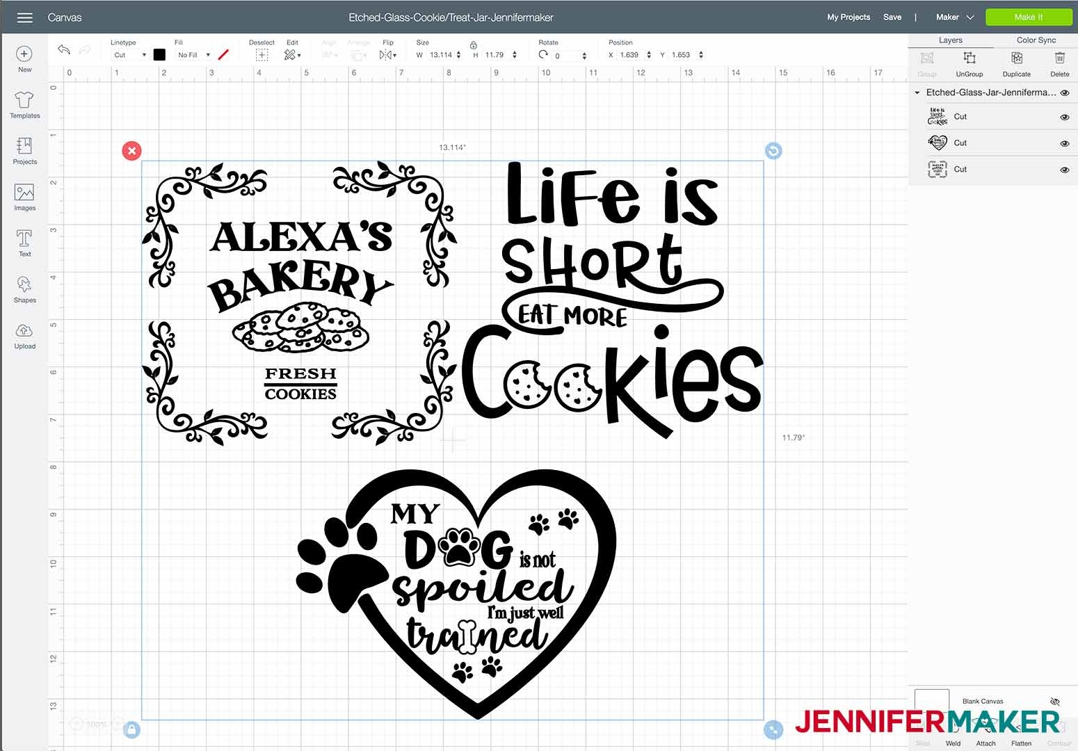 Glass Etching Stencils For Cookie Treat Jars Jennifer Maker