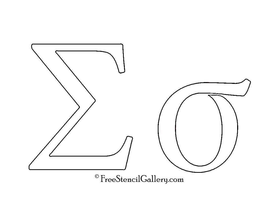 Greek Letter Sigma Free Stencil Gallery Worksheets Library