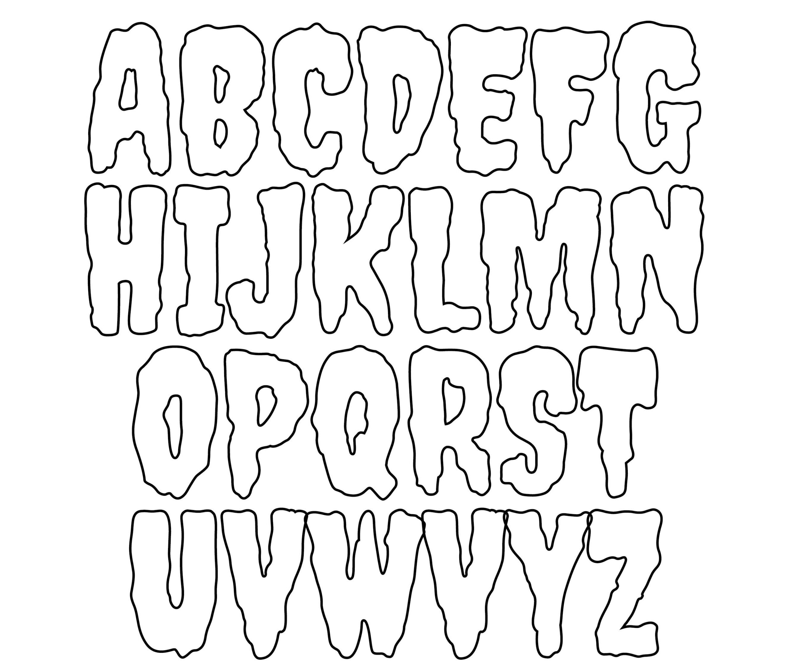 Halloween Letter Stencils Stencil Letters Org Worksheets Library